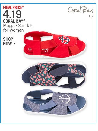 Shop Final Price* 4.19 Coral Bay Maggie Sandals