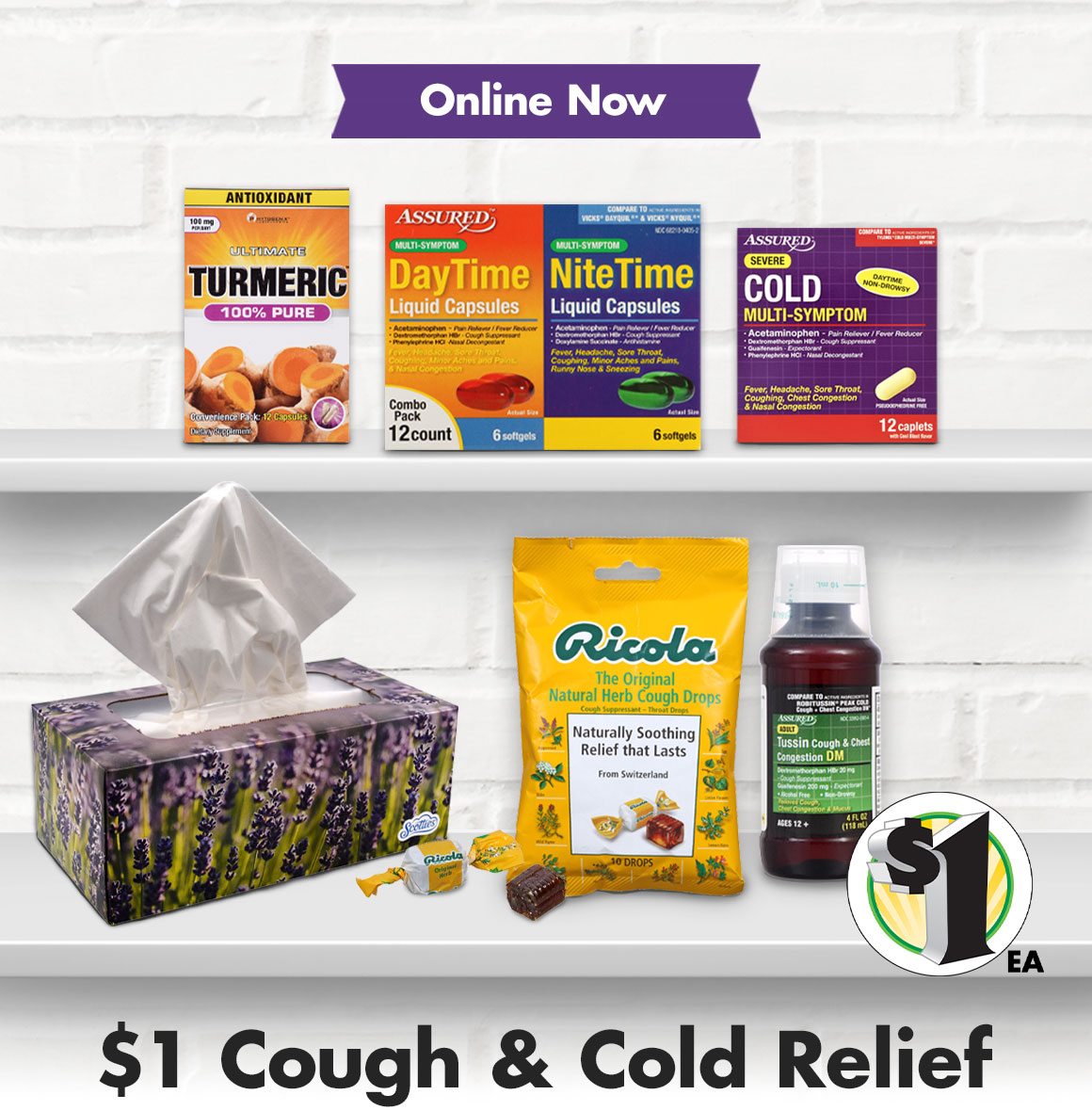 Shop $1 Cough, Cold & Flu Relief