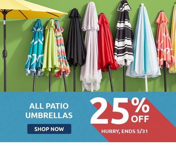All Patio Umbrellas 25% Off