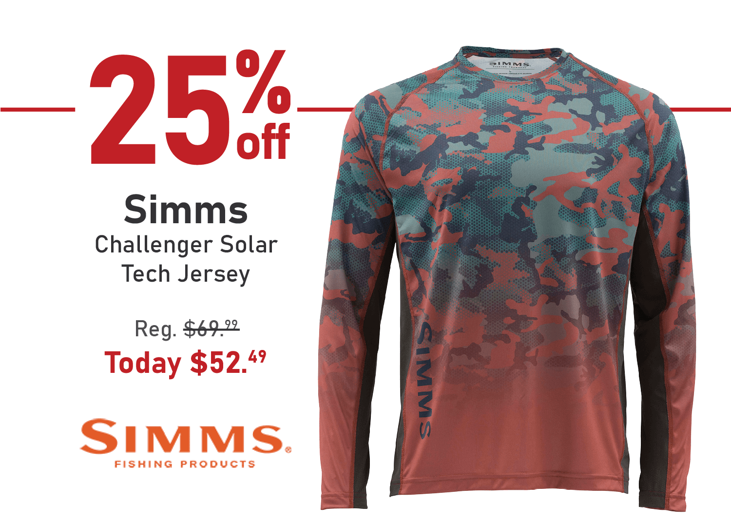 Save 25% on the Simms Challenger Solar Tech Jersey