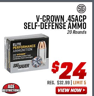 Sig Sauer V-Crown .45ACP Self-Defense Ammo