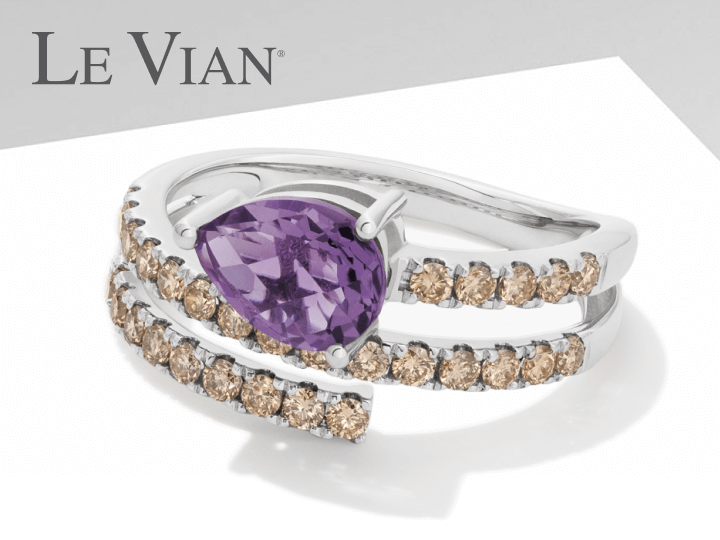 Le Vian Good Karma Pear-Cut Amethyst Ring 5/8 ct tw Diamonds 14K Vanilla Gold