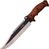 Brown Pakkawood Clip Point Survival Knife