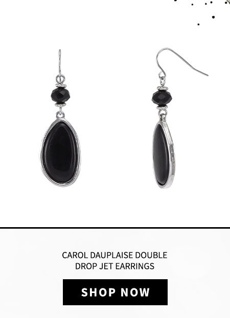 Carol Dauplaise Double Drop Jet Earrings 