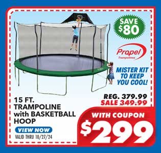 Propel 15' Trampoline with Basketball Hoop