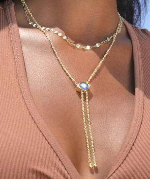 Evil Eye Layered Bolo Necklace