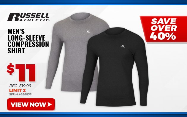 RUSSELL ATHLETIC MEN'S LONG-SLEEVE COMPRESSION SHIRT