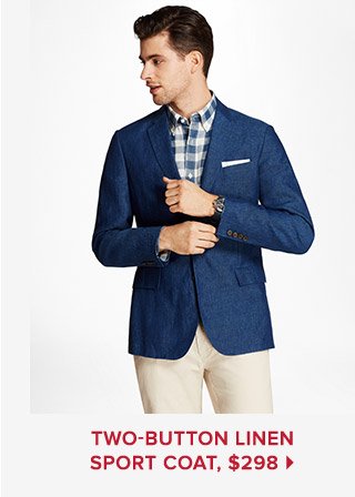 TWO-BUTTON LINEN SPORT COAT, $298