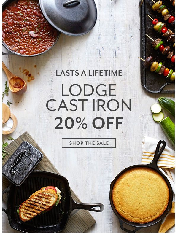 Lodge Cast Iron 20% Off