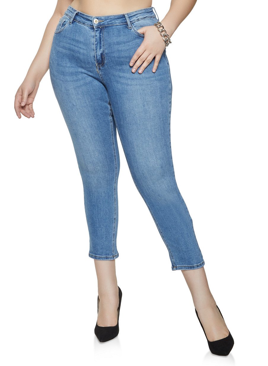 Plus Size WAX Straight Leg Jeans