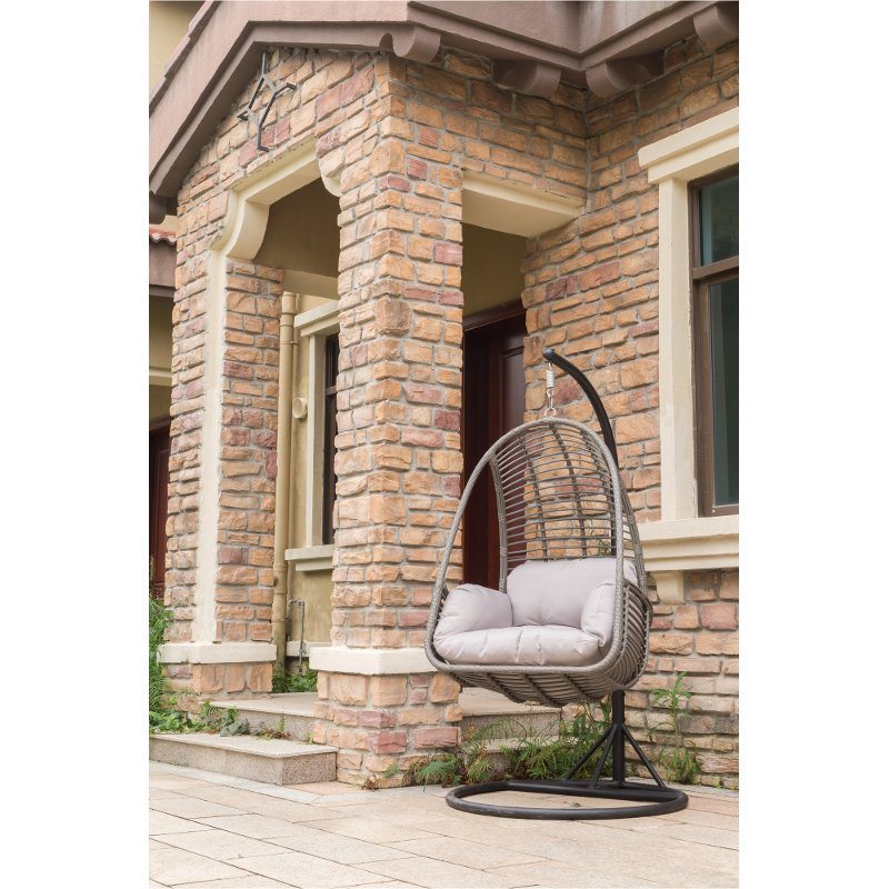 Metal Wicker Outdoor Hanging Chair with Cushion