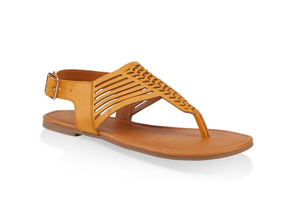 Woven Laser Cut Thong Sandals