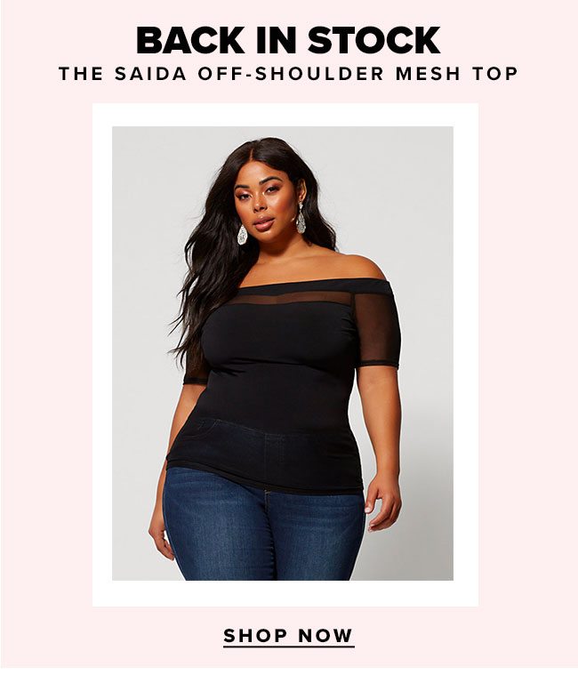BACK IN STOCK: The Saida Off-Shoulder Mesh Top