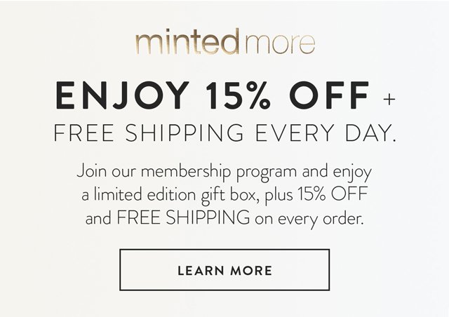 Enjoy 15% Off + Free Shipping Every Day.