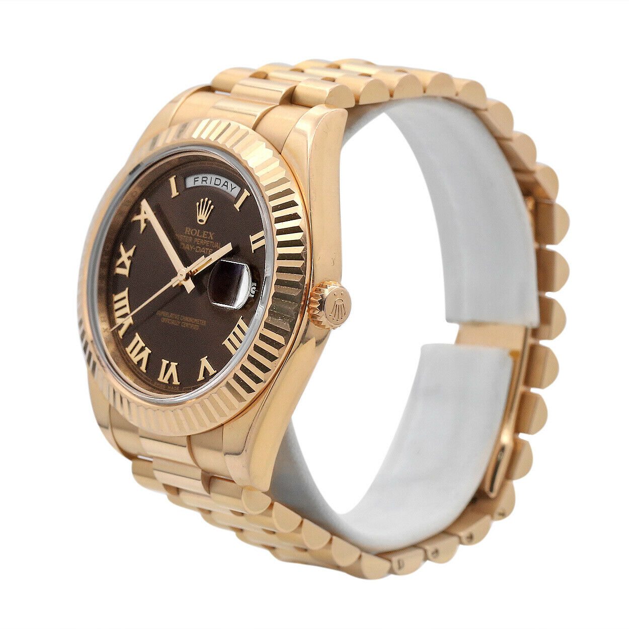 Image of Men's Rolex Day-Date II Presidential 41mm, 18k Rose Gold, Chocolate dial, 218235