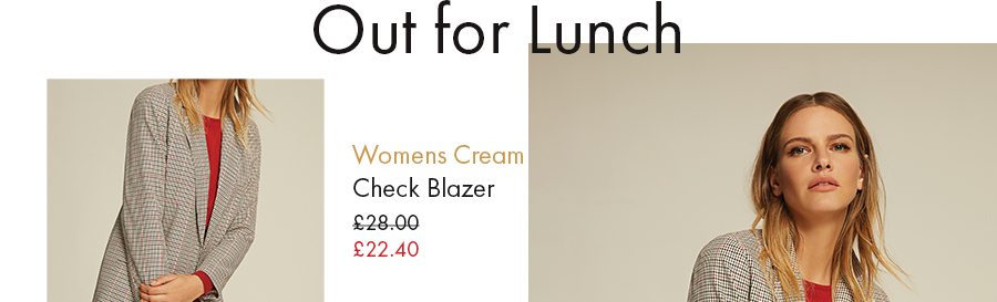 Womens Cream Check Blazer