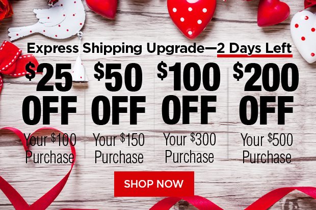 Save BIG and upgrade to Express Shipping for no extra charge!