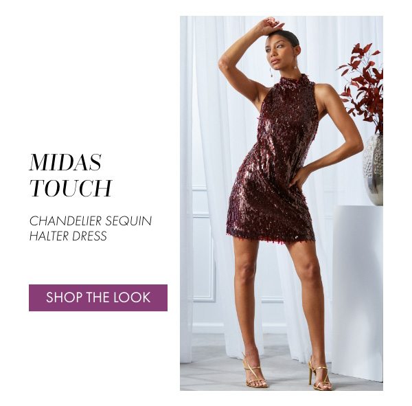 Chandelier Sequin Halter Dress