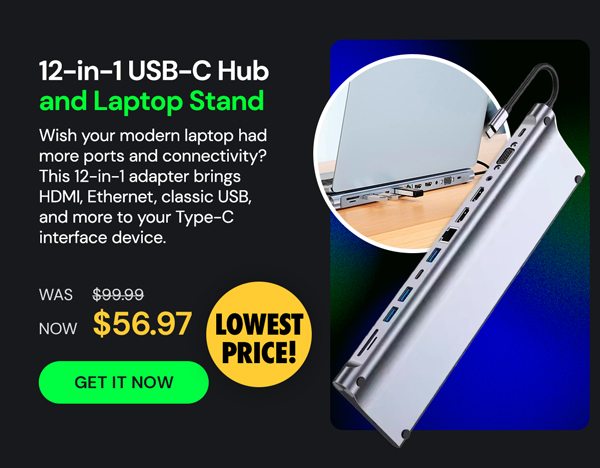 12-in-1 USB-C Hub and Laptop Stand