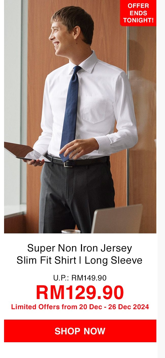 Super Non Iron Jersey Slim Fit Shirt