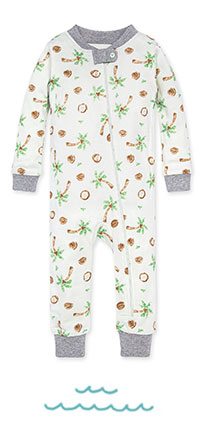 Coco-Nuts Organic Baby Zip Front Snug Fit Footless Pajama