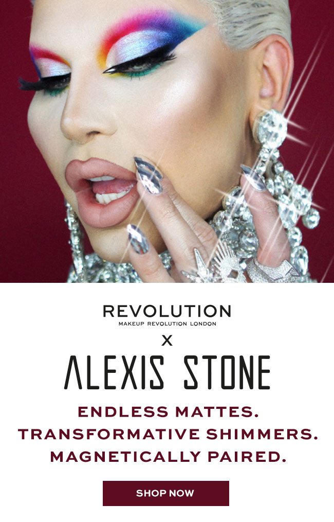 Revolution x Alexis Stone | Endless mattes. Transformative shimmers. Magnetically paired >>