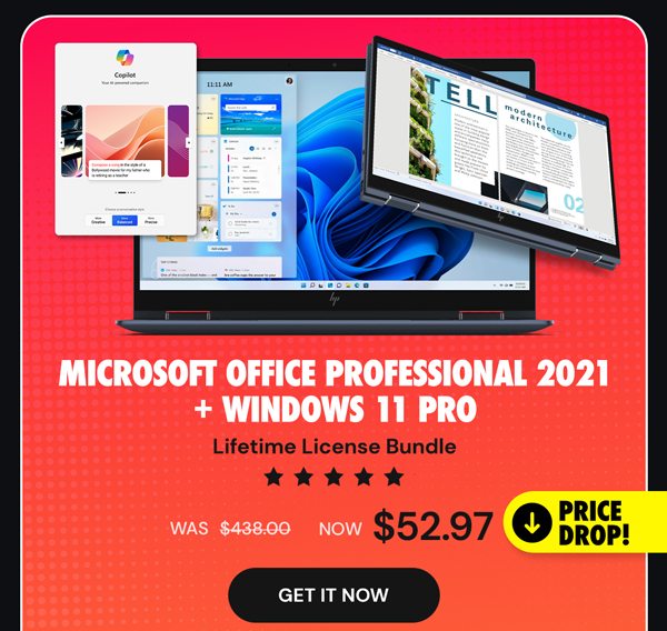 The Ultimate Microsoft Office Professional 2021 for Windows: Lifetime License + Windows 11 Pro Bundle