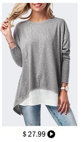 Long Sleeve Button Back Patchwork T Shirt