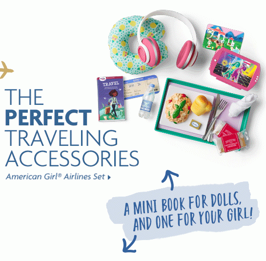 THE PERFECT TRAVELING ACCESSORIES - American Girl® Airlines Set