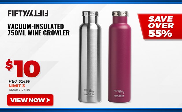 Fifty Fifty Vacuum-Insulated 750mL Wine Growler