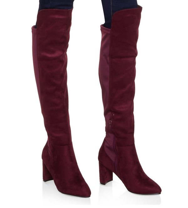 Pointed Toe Stretch Back Boots