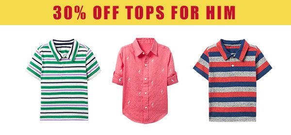 30% Off Tops For Him