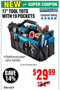 View 17 in. Tool Tote with 19 Pockets