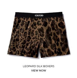 LEOPARD SILK BOXERS. VIEW NOW.