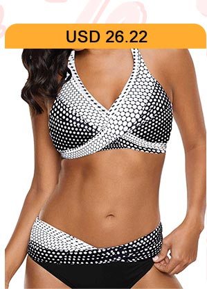Halter Neck Polka Dot Print Bikini Set