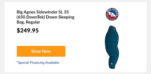 Big Agnes Sidewinder SL 35 (650 DownTek) Down Sleeping Bag