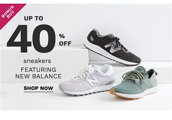 Bonus Buy - Up to 40% off sneakers featuring New Balance. Shop Now.