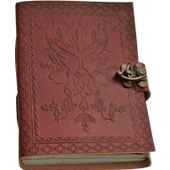 Green Man Leather Journal with Clasp