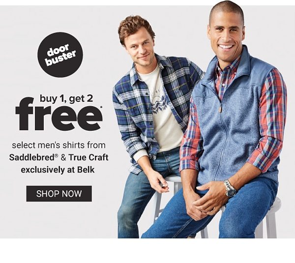 Buy 1, Get 2 Free select Saddlebred & True Craft Shirts - Shop Now