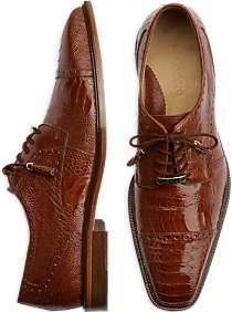 Belvedere Batta Brandy Ostrich Cap-toe Lace-Ups