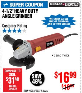 4-1/2 in. 5 Amp Heavy Duty Angle Grinder