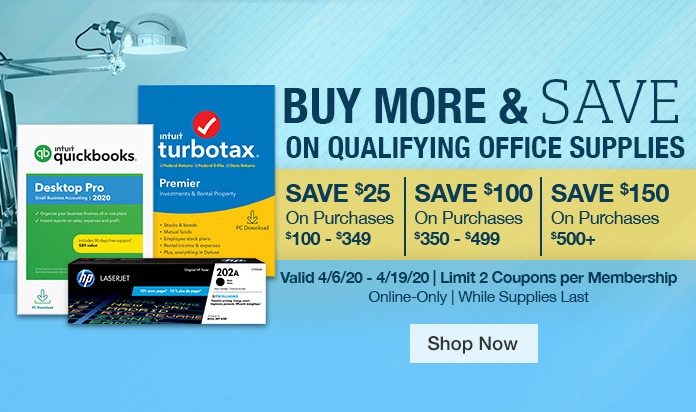 Buy more and save on qualifying office supplies.
