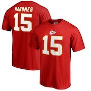 Men's NFL Pro Line by Fanatics Branded Patrick Mahomes Red Kansas City Chiefs Authentic Stack Name & Number T-Shirt