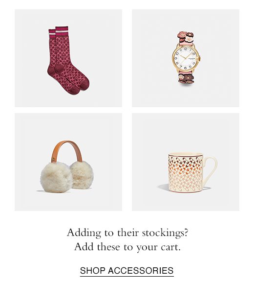 Adding to their stockings? Add these to your cart. SHOP ACCESSORIES