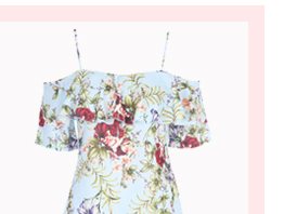 Blue Bardot floral dress