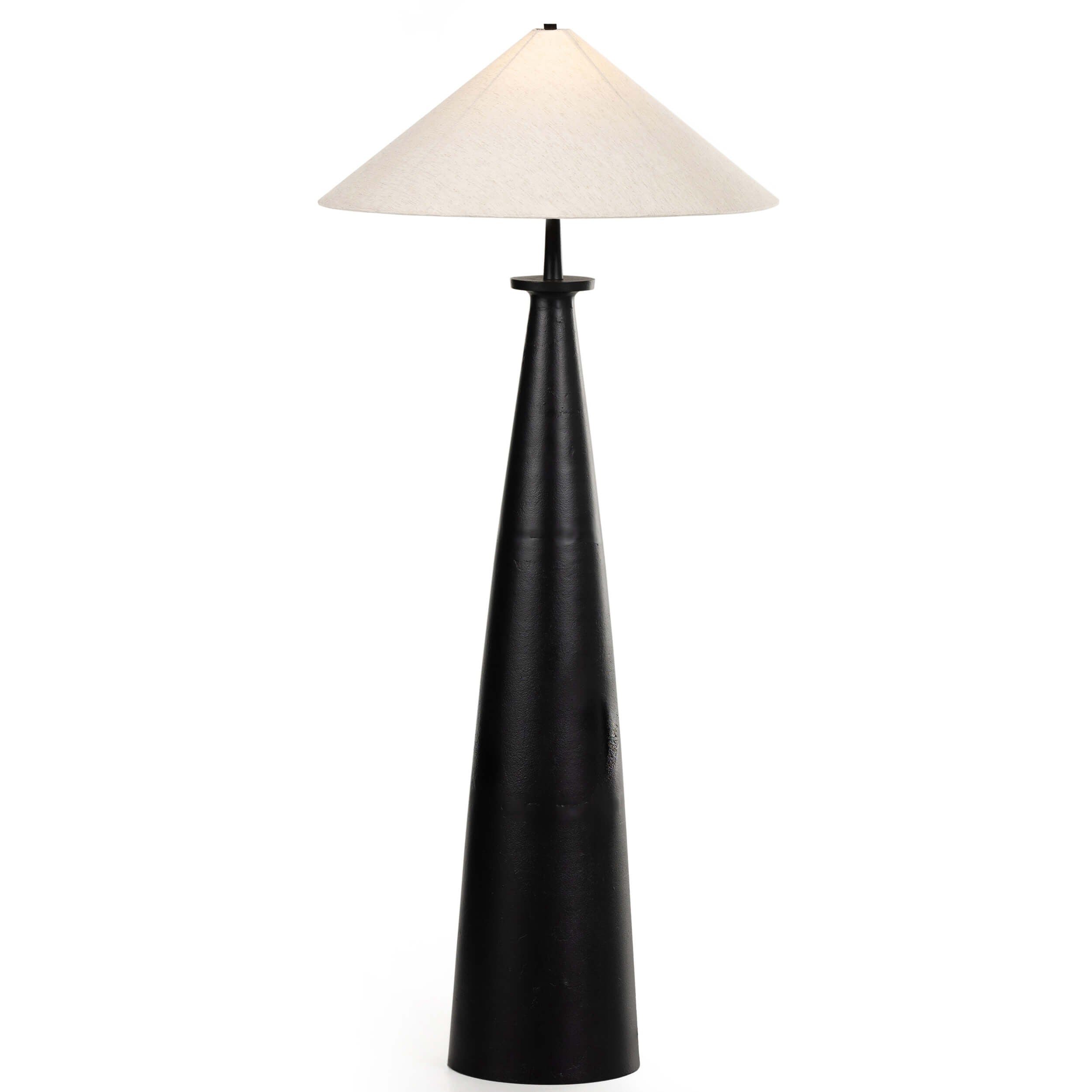 Image of Innes Tapered Shade Floor Lamp, Matte Black