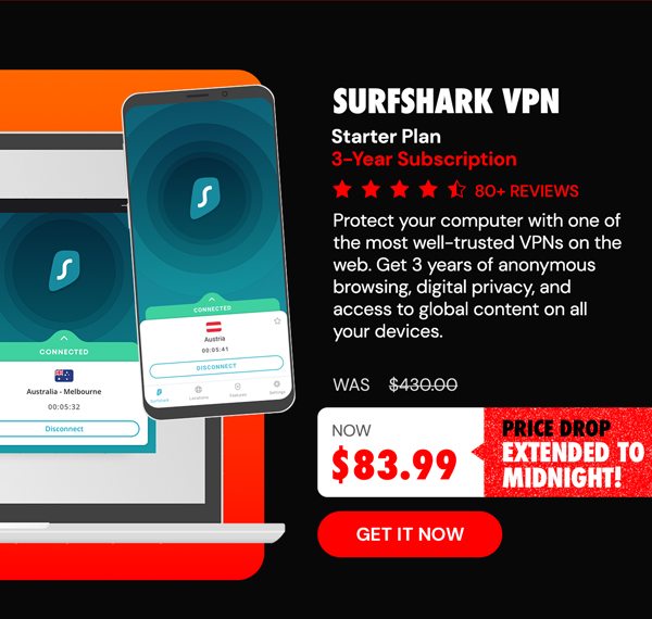 Surfshark VPN Starter Plan: 3-Yr Subscription