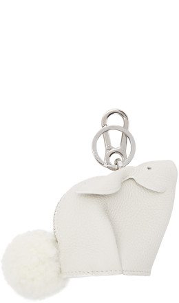 Loewe - White Bunny Charm Keychain