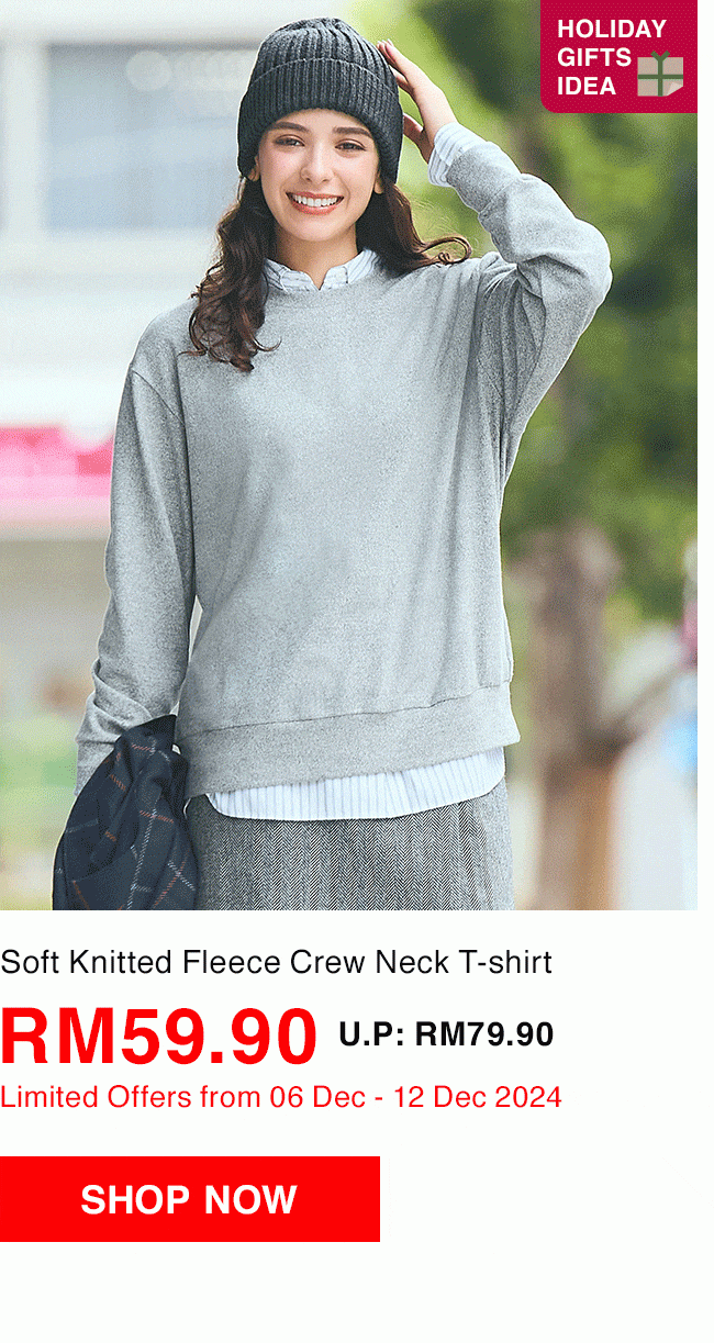 Soft Knitted Fleece Crew Neck T-shirt