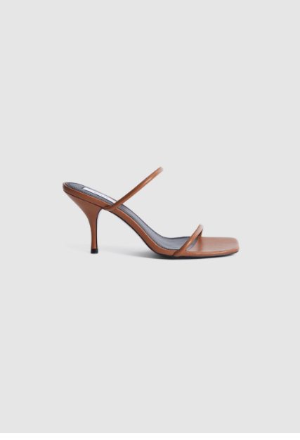 Magda Tan Leather Sandal Heels